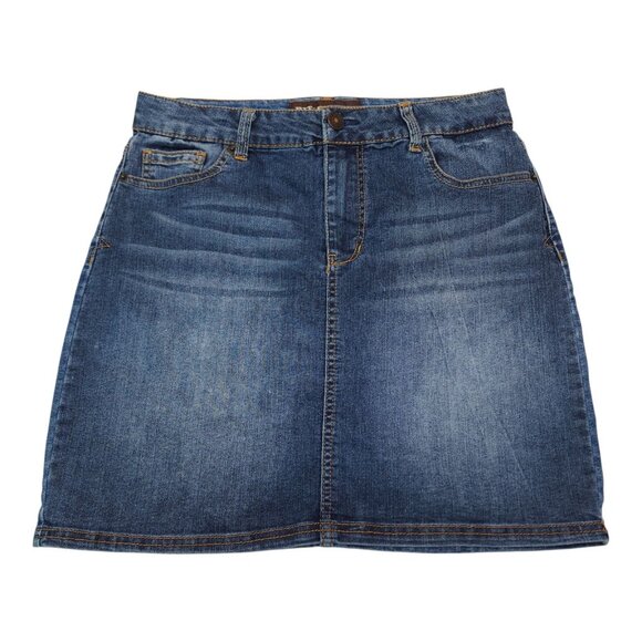 Bit & Bridle Womens Denim Mini Skirt Size 4 Blue Cotton Blend Stretch - Picture 9 of 9